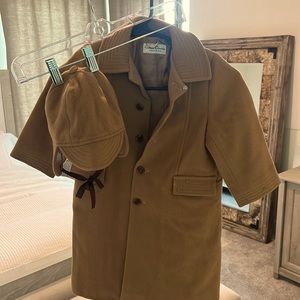 Gorgeous coat + hat set; perfect for the holiday season.